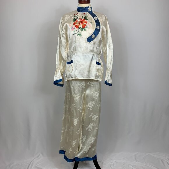 Vintage 40s Souvenir Pajama Robe Loungewear Set with Box - Picture 7 of 15